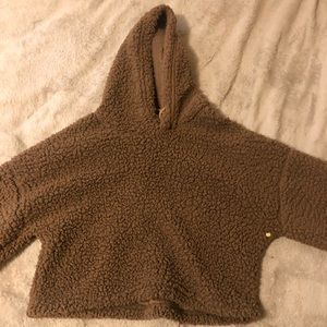 cropped teddy jacket